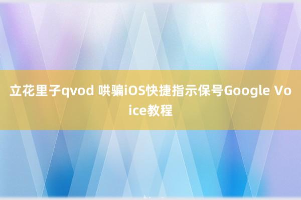 立花里子qvod 哄骗iOS快捷指示保号Google Voice教程